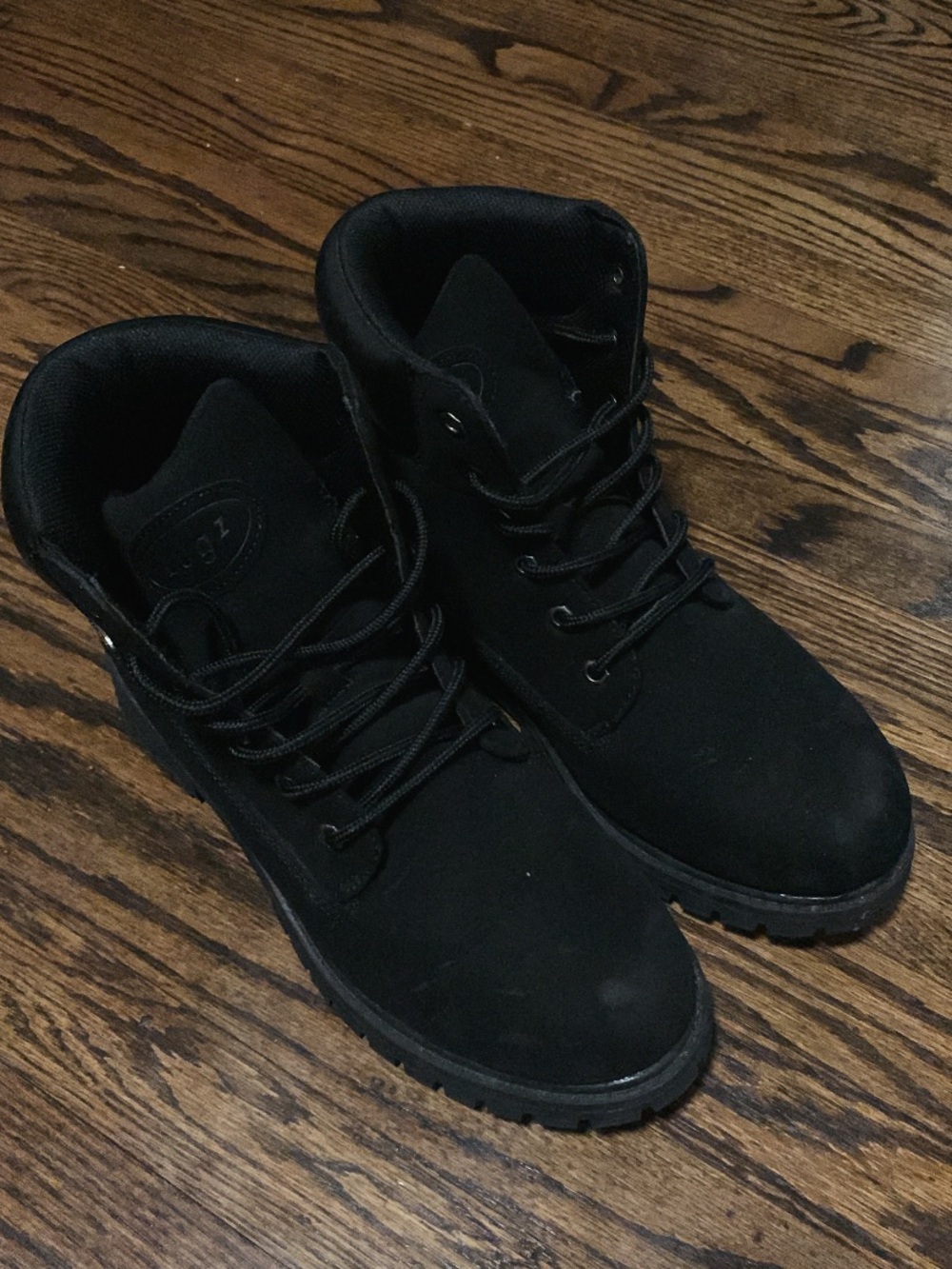 Lugz Men's Black Lace-Up Work Boots